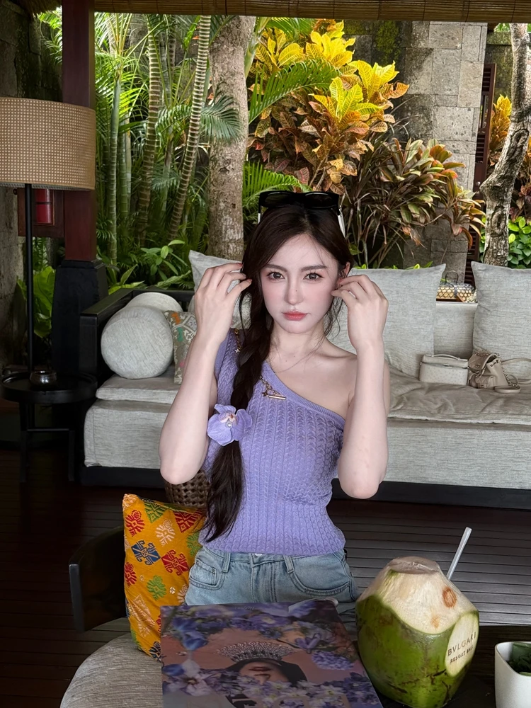 

Tian Jiao Baby Ice Port American Sle White Enhancing Spicy Girl Oblique oulder Top Pure Desire Sweet Spicy oulder Barin...