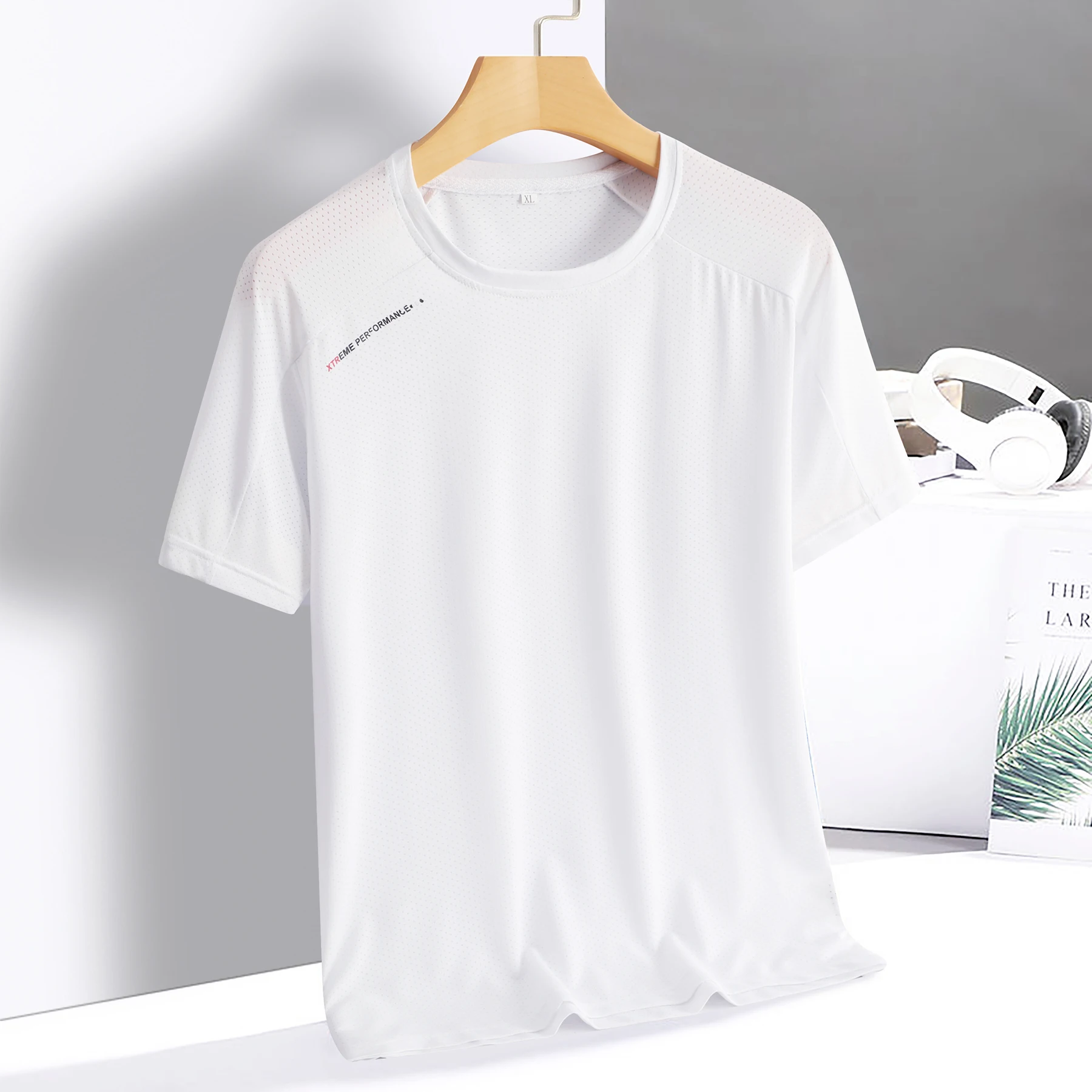 Quick Dry Sport T Shirt Men\'S 2024 Short Sleeves Summer Casual White Plus OverSize 6XL 7XL 8XL Top Tees GYM Tshirt Clothes