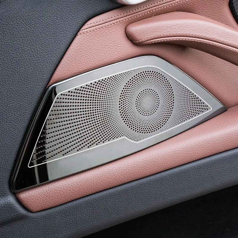 

Car stereo speaker door sticker cover For BMW F10 F11 5 Series Stainless steel Trim car styling auto accessories 2011-2016