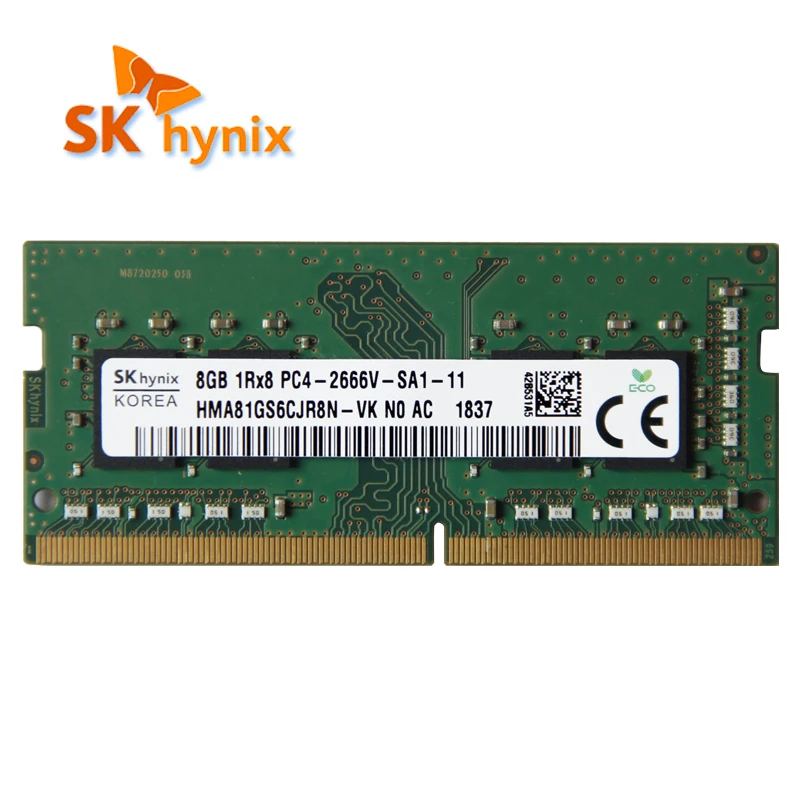 SK hynix DDR4 8GB 2666MHz RAM 1Rx8 PC4 - 2666V 1.2V Memória para laptop SODIMM Mini host