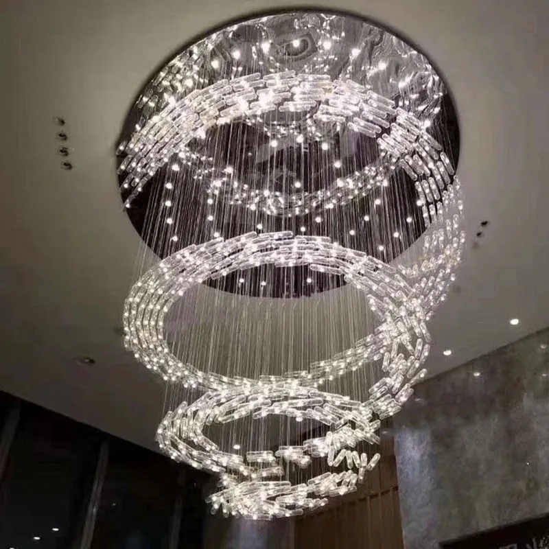 

Customized Multiple Styles Chandeliers Hotel Lobby Modern Living Room Large LED Chandelier Designer Lighting Glass Chandeliers