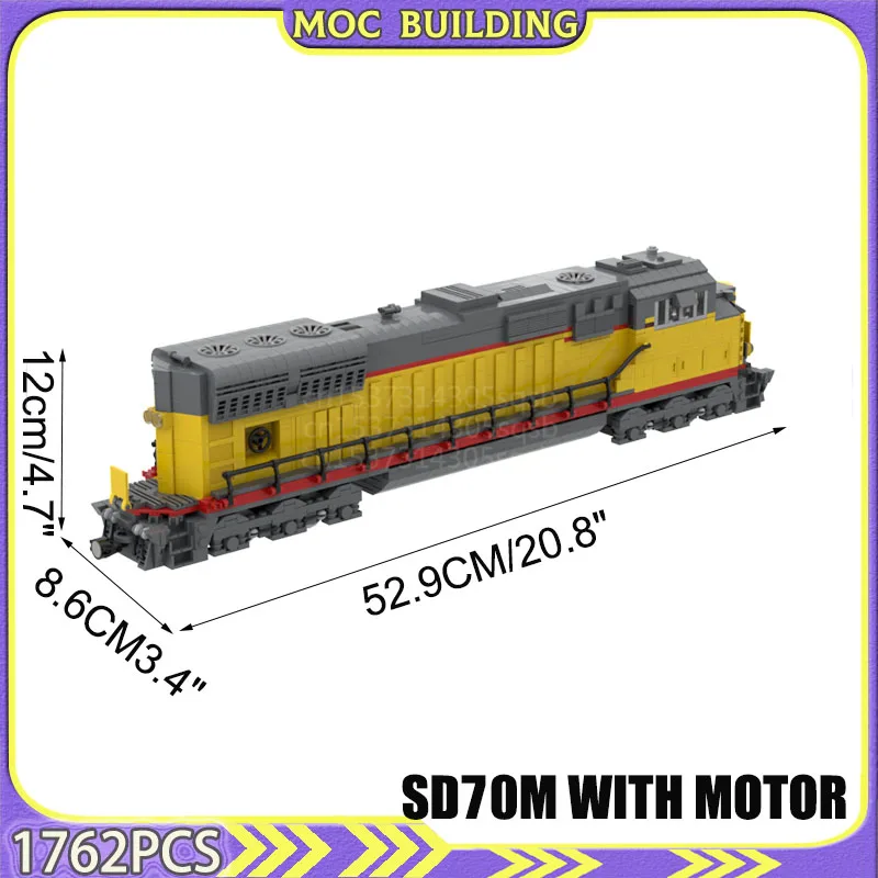 Pacific SD70 Train Model Display Railroad Locomotive Motor Railway Accessories MOC Building Blocks Bricks Toys