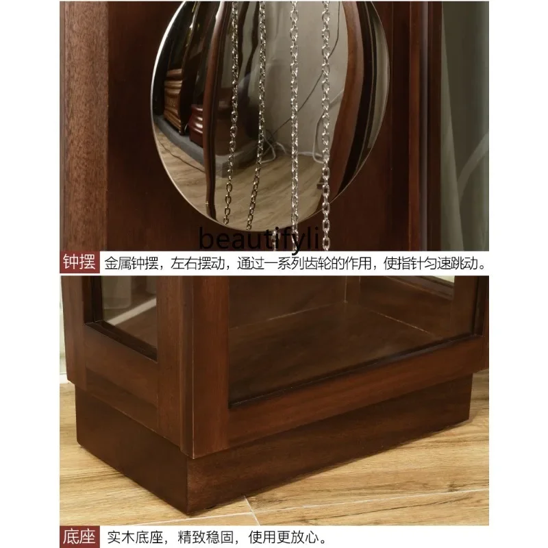 European-Style the Grandfather Clock Living Room Simple Mechanical Floor Clock Hermle Movement Light Luxury Modern