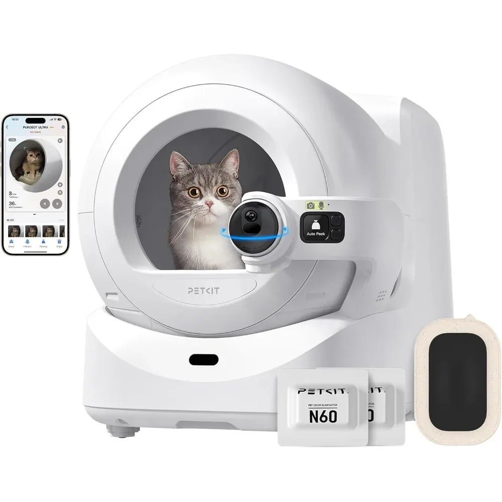 

2025 New Purobot Ultra Self-Packing & AI-Powered Camera Automatic Cat Litter Box, 5G WiFi Self Cleaning Cat Litter Box