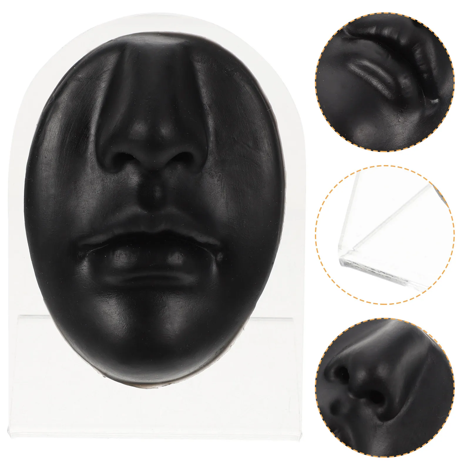 1 Set de Herramienta de Práctica Flexible de Silicona para Simulación de Cara y Boca, para Entrenamiento de Perforaciones Nasales en Joyerías y Tiendas de Piercings