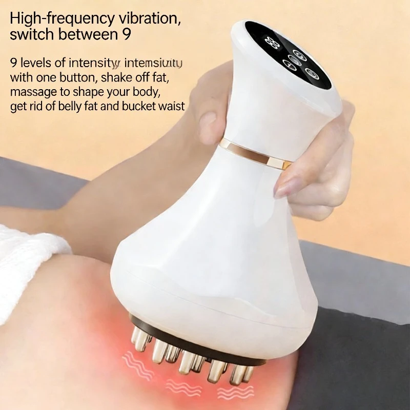 Electric Meridian Massage Brush 21 Heads High Frequency Vibration 9 Gears Body Sculpting for Back Neck Leg Belly Fat Burning