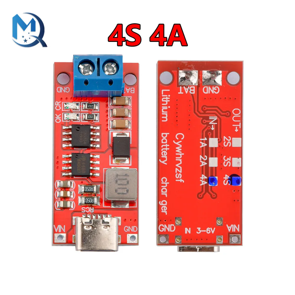 Type-C USB 2S 3S 4S  To 8.4V 12.6V 16.8V Step-Up Boost LiPo Polymer Li-Ion Charger 7.4V 11.1V 14.8V 18650 Lithium Battery