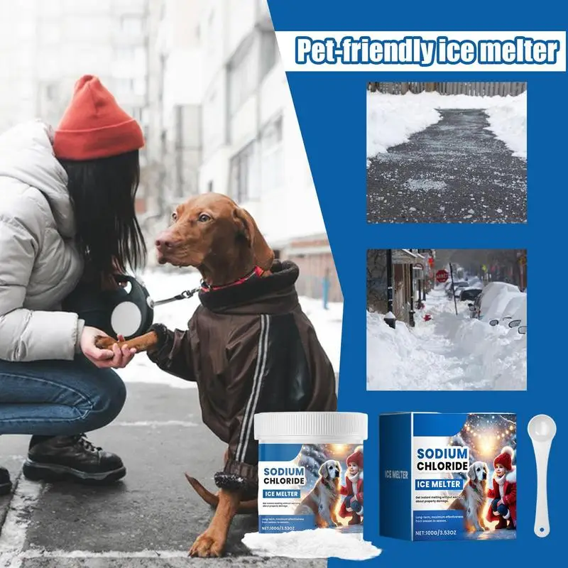 Enfriamiento de hielo seguro para hormigón, fusión eficiente para eliminar hielo, seguro para derretir hielo para mascotas y niños, para entradas de hormigón y uso en invierno