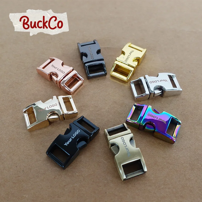 1pc Engraved Side release buckle kirsite DIY pet collars accessory durable security retailing 10mm webbing sewing 8 kinds