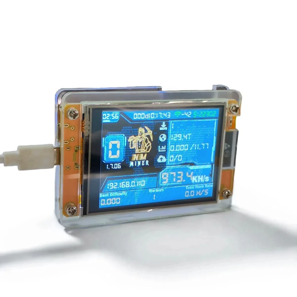 NMMiner NerdMiner V2 Hashrate Lucky Miner ESP32 2.8 inch Smart Display Crypto Solo Lottery 960KH/s Bitcoin ESP32-2432S028R DROOM