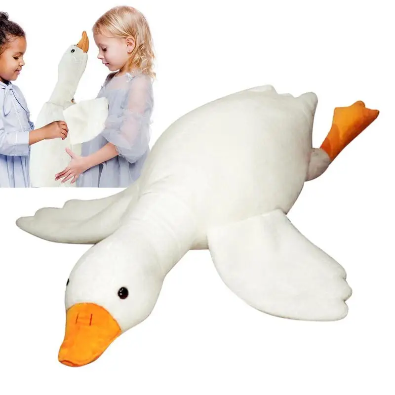 Gooses Plush Stuffed Animal Huging Pillow Yellow Duck Stuffed Swan Plush Dolls Floor Mat Gaint White Gooses Plush For Adult