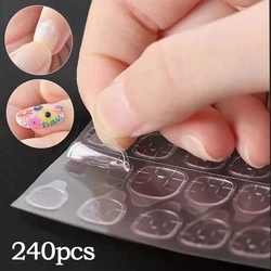 240/120 adet çift yan tırnak jöle tutkal şeffaf yanlış Nail Art yapıştırıcı bant tutkal çıkartmalar DIY Manicur çivi aksesuarları