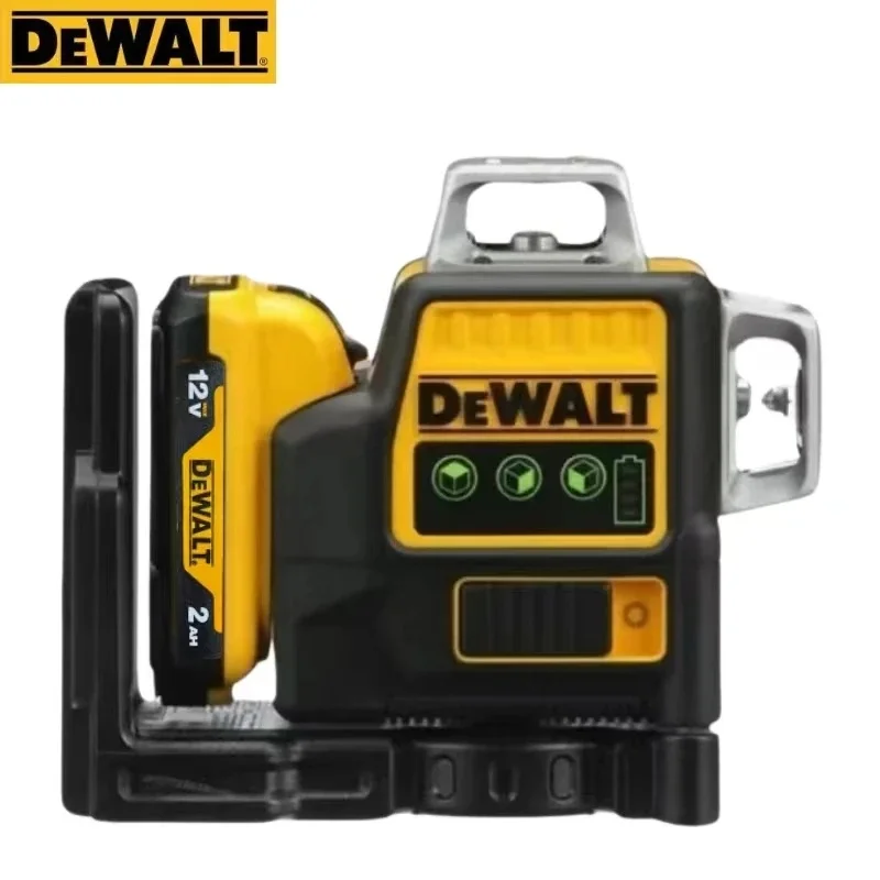 Dewalt dw089lg 3 lados * instrumento de medição de nível de 360 graus 12v bateria ao ar livre nível luz verde brilhante ferramentas elétricas