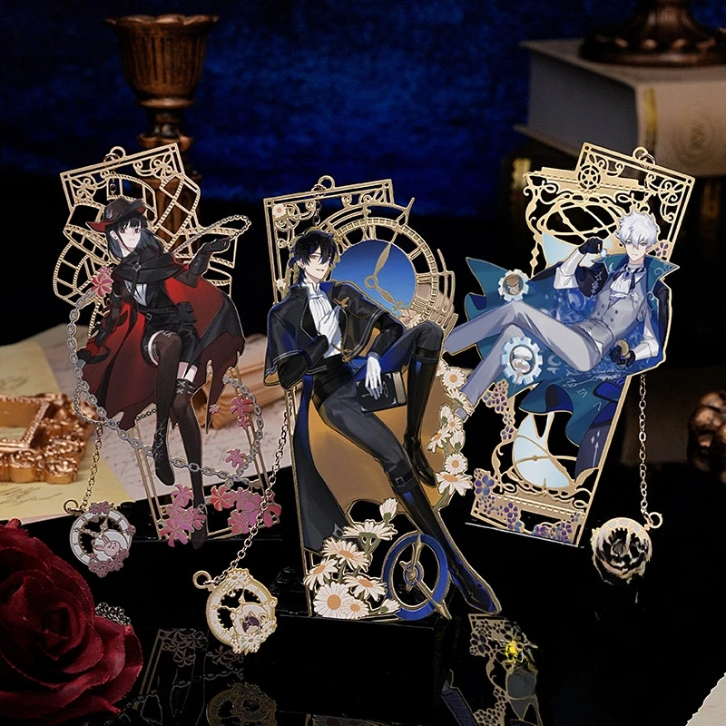 علامة مرجعية معدنية أنيمي مع ساعة بلا نوم لأمبيطوس ، صندوق أعمى ، نقر على الرابط ، لوكاس ويليام جو كوسبلاي ، إشارة مرجعية