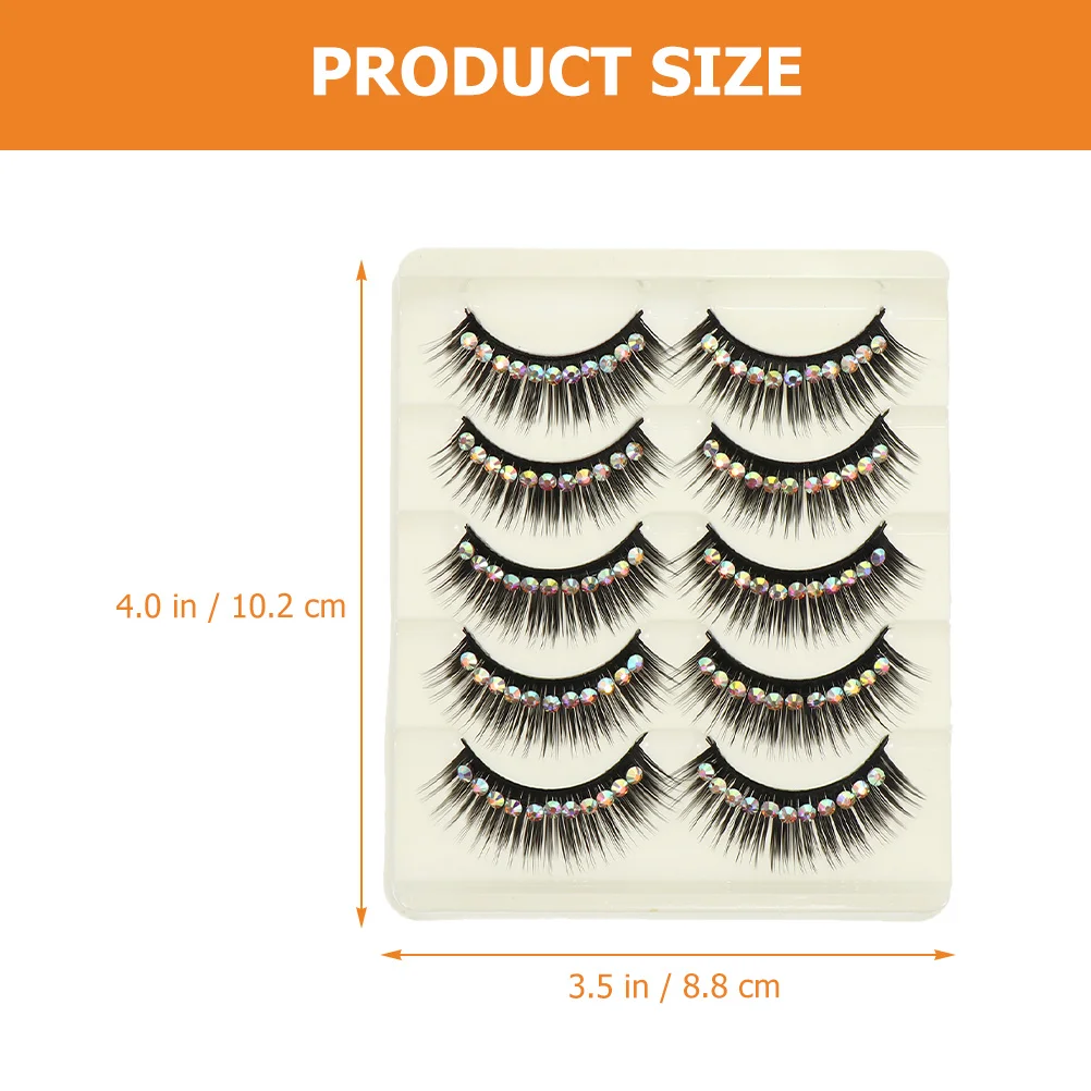 False Lashes Long Shiny Eyelash Extensions For Women Girls Party Cosplay Halloween Makeup Artificial Lashes Rhinestone