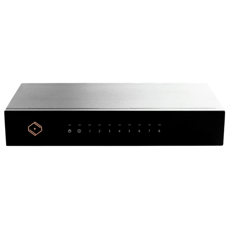 مفتاح الملاك الصامت Bonn N8 8 منافذ لمشغل الوسائط المتدفقة 100 متر/1000 متر RJ45 HIFI Switch sichеão Comunтаatore