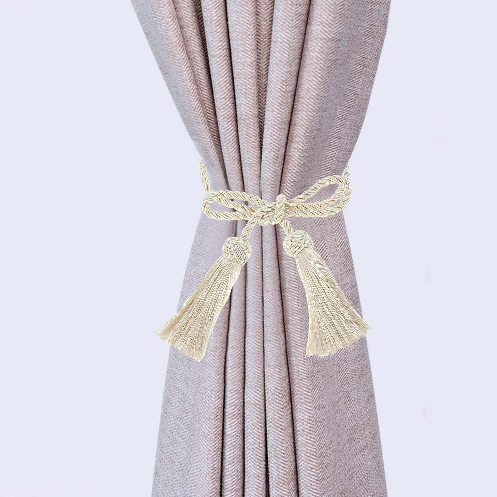 

1 Pair Curtain Tiebacks Rope Design Cotton Cord For Living Room Bedroom Kitchen Bathroom Decorative Curtain Holdbacks Strap Home