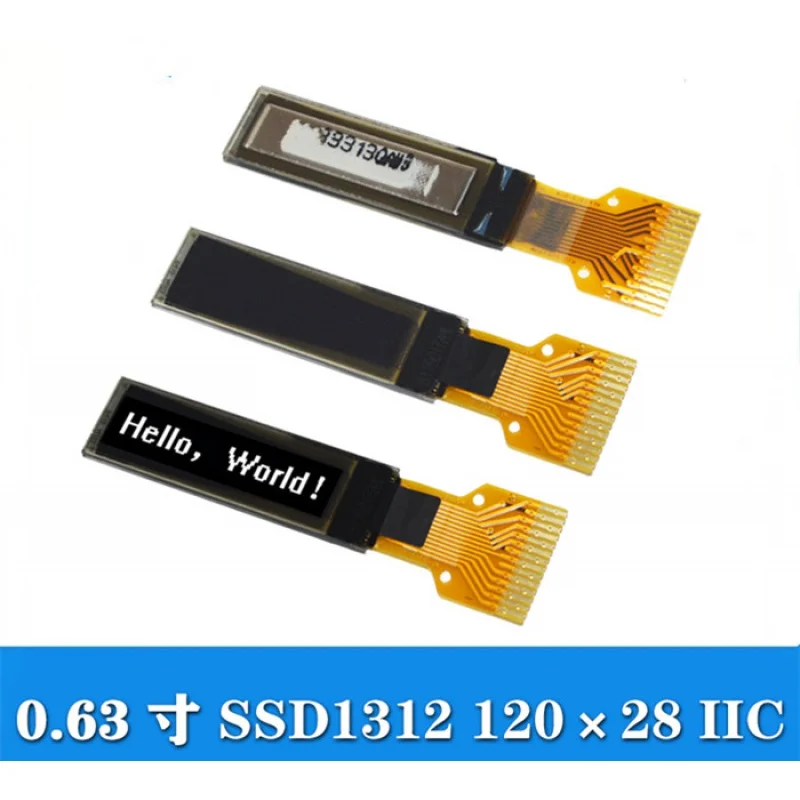 Oled ips oled tela de 0 a 63 polegadas, 14pin, DC ssd1312, compatível com ssd1306, 120x28