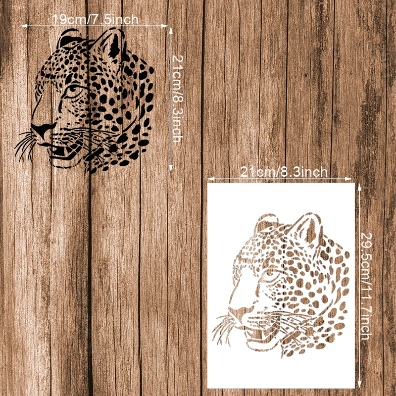 Трафареты с рисунком гепарда, Размер A4, 1 шт.