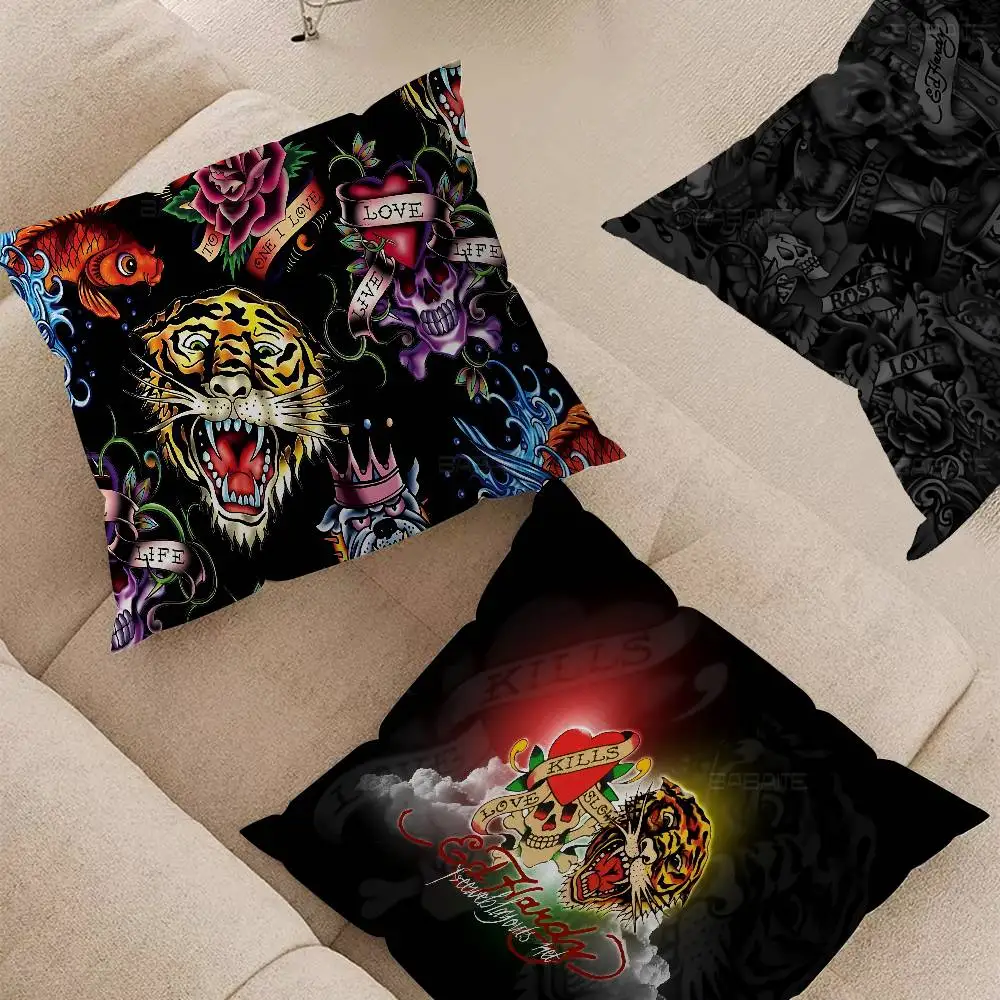 E-Ed H-Hardy Tattoo Tiger Kissen Geschenk Home Office Dekoration Schlafzimmer Sofa Auto Kissenbezug 45x45