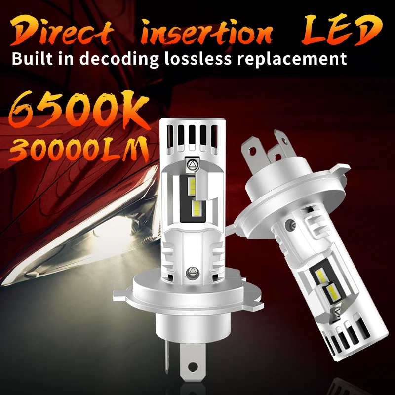 

DZTR 2x H4 Led Lights High Quality 30000Lm 250W High Low Beam For Car CSP Headlight Bulb 6500K White Automobile Lamp Plug&Play
