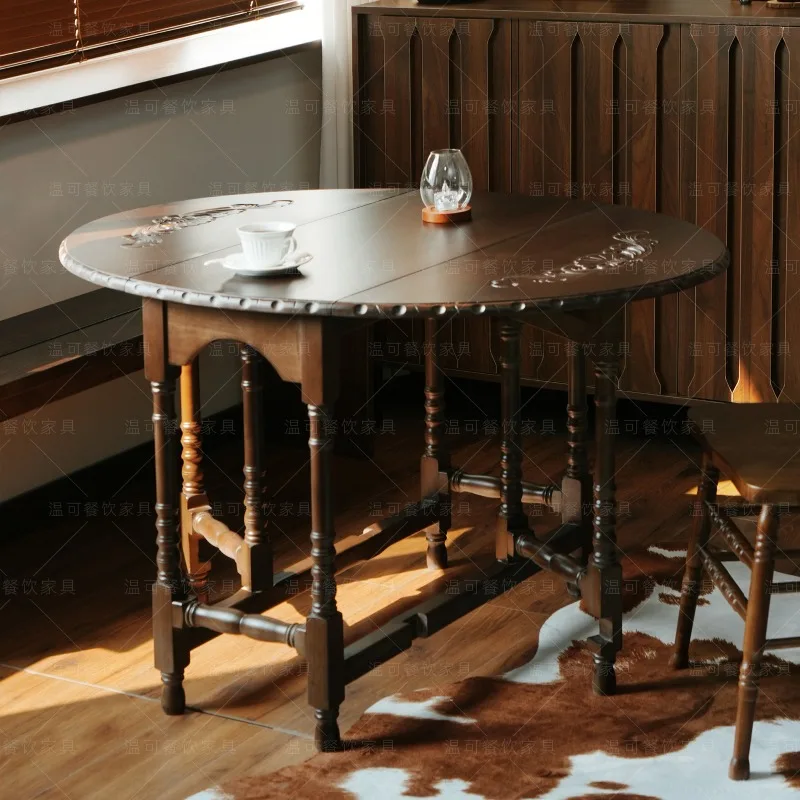 

Round Tables Dining Set Transformer Table De Cuisine Kitchen Dining Table Chairs Office Wooden Slats Mesa Setup Top Dinette