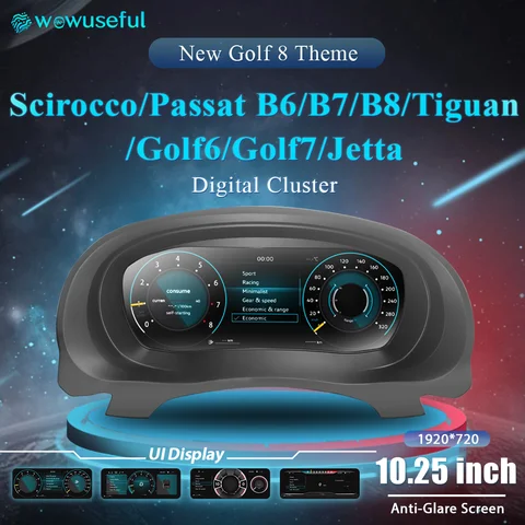 12.3'' Digital Dashboard Cluster For VW CC Scirocco Jetta 4 Golf 6 MK7 Passat B8 B6 7 Variant virtual Instrument Paneel Cockpit