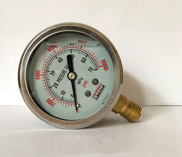 Shock proof pressure gauge yn-600-100mpa 1 / 4 oil pressure gauge 0-1000bar high pressure gauge Hydraulic Gauge