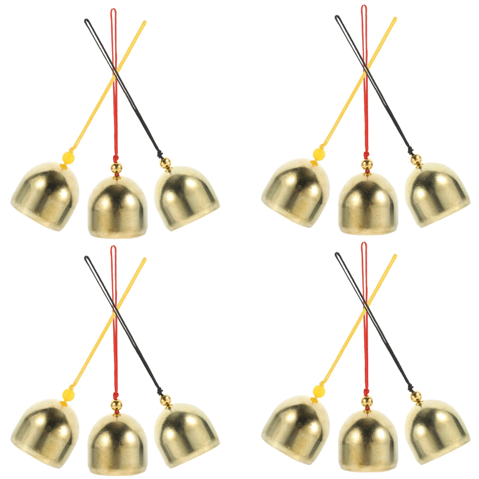 

12 Pcs Christmas Decor Bells Copper Wind Chime Chimes Hanging Decorate Small Mini