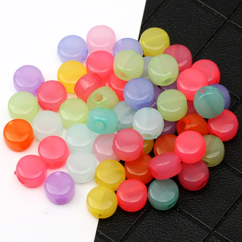 

50/100/200pcs 9mm Transparent Flat Round Acrylic Beads Spacer Beads Jewelry Making Accessories DIY Handmade Necklace Bracelets