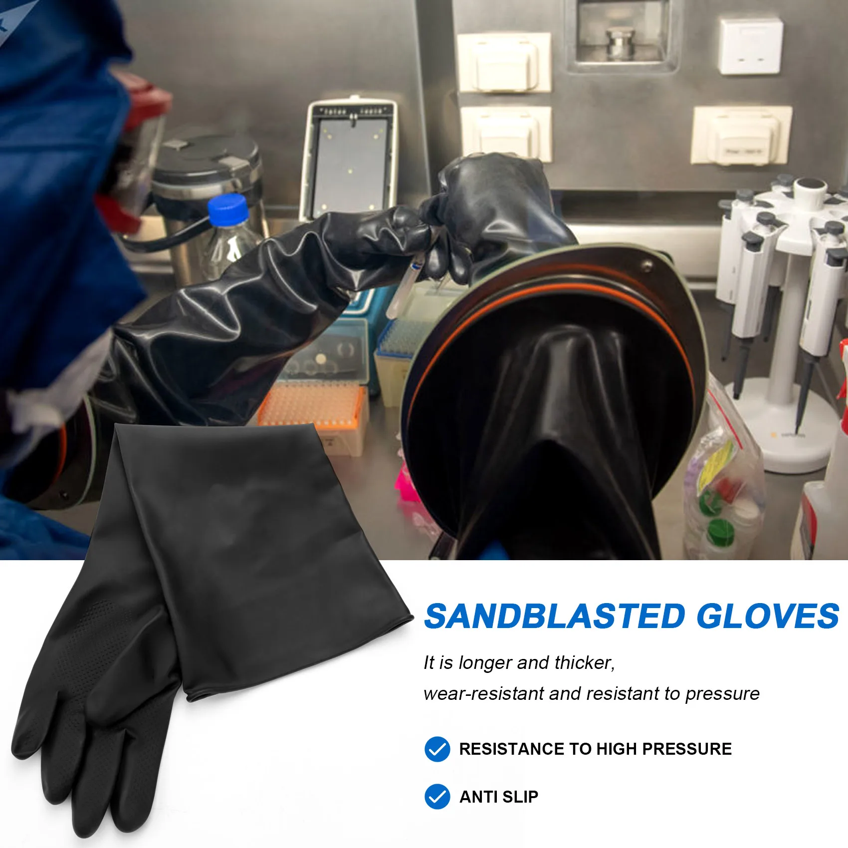 New Sand Blasting Gloves for Sandblast Cabinet Gloves 60x20cm