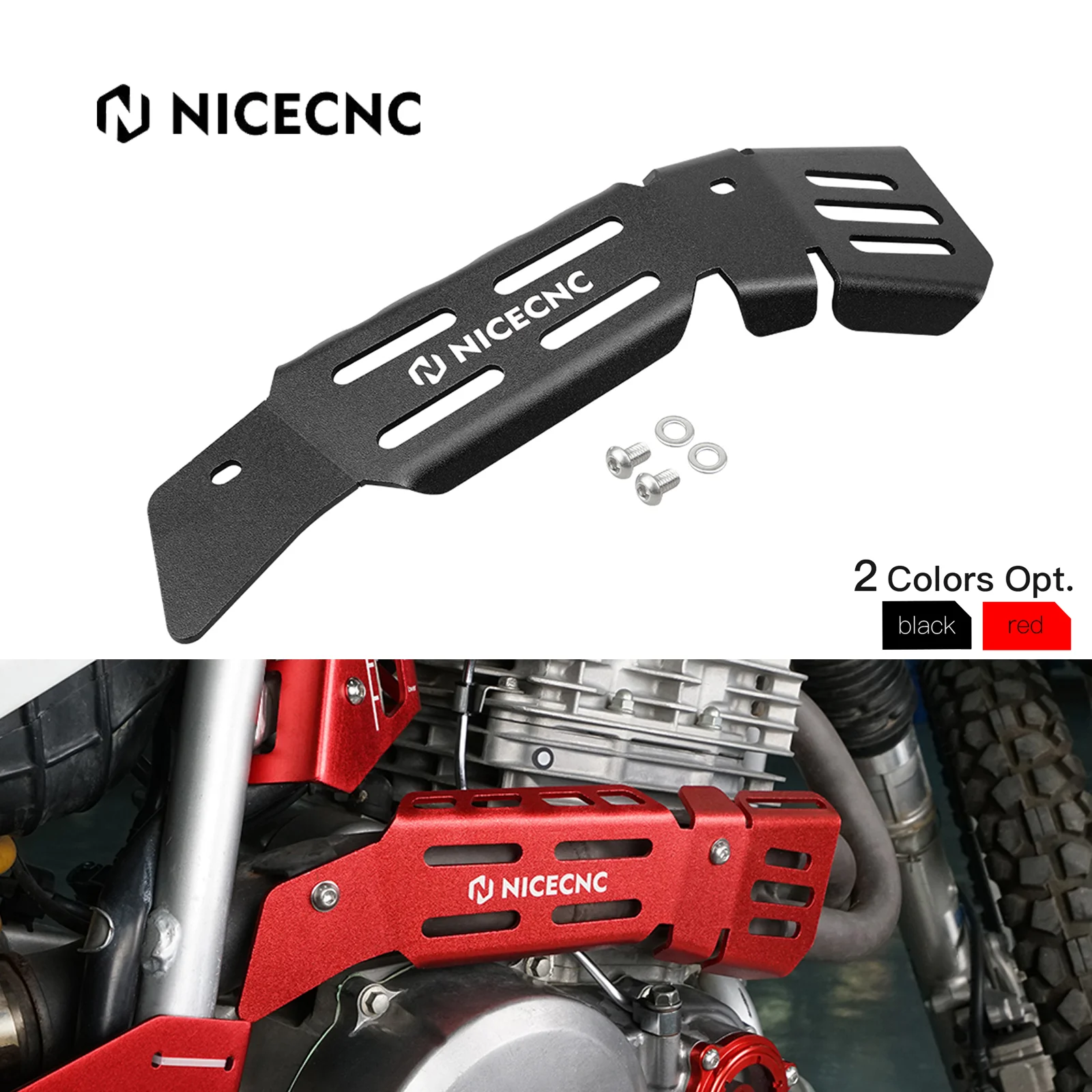 

NICECNC For Honda XR650L XR 650L 1993-2025 2024 2023 2022 Motorcycle Exhaust Pipe Heat Shield Cover Larger Coverage Protector