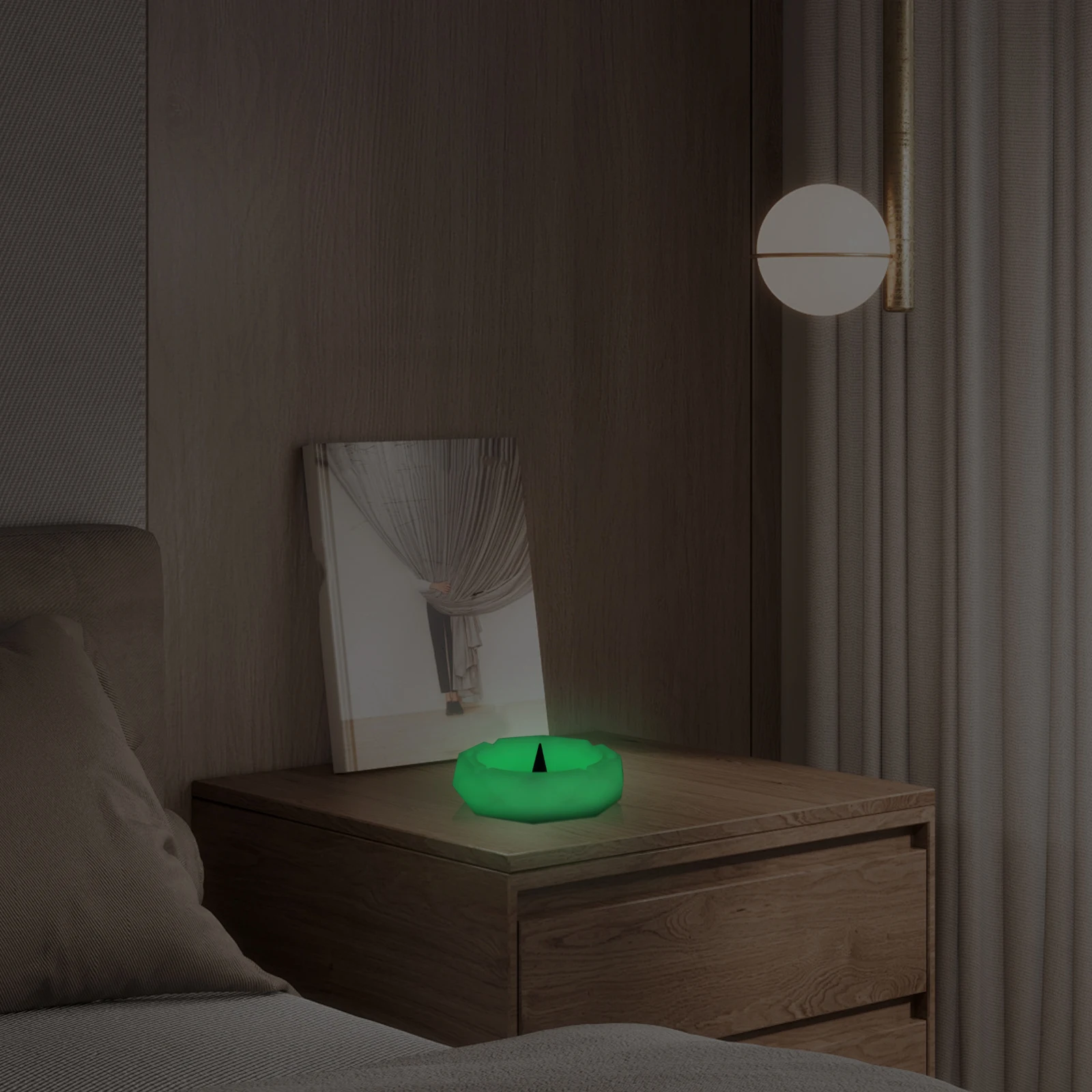 

Светящаяся силиконовая пепельница круглая, небьющаяся, подставка для сигарет, износостойкая, декоративная, термостойкая, для дома