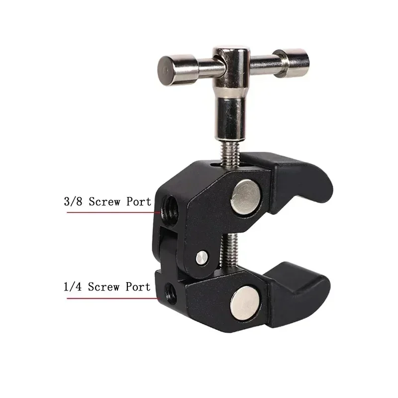 

ZLRLMHY Tripod Monopod Clip Shoe Rack Adapter Ball Head Clip Magic Arm Clip Double Ball Adapter Monitor LED Light 1/4 "camera