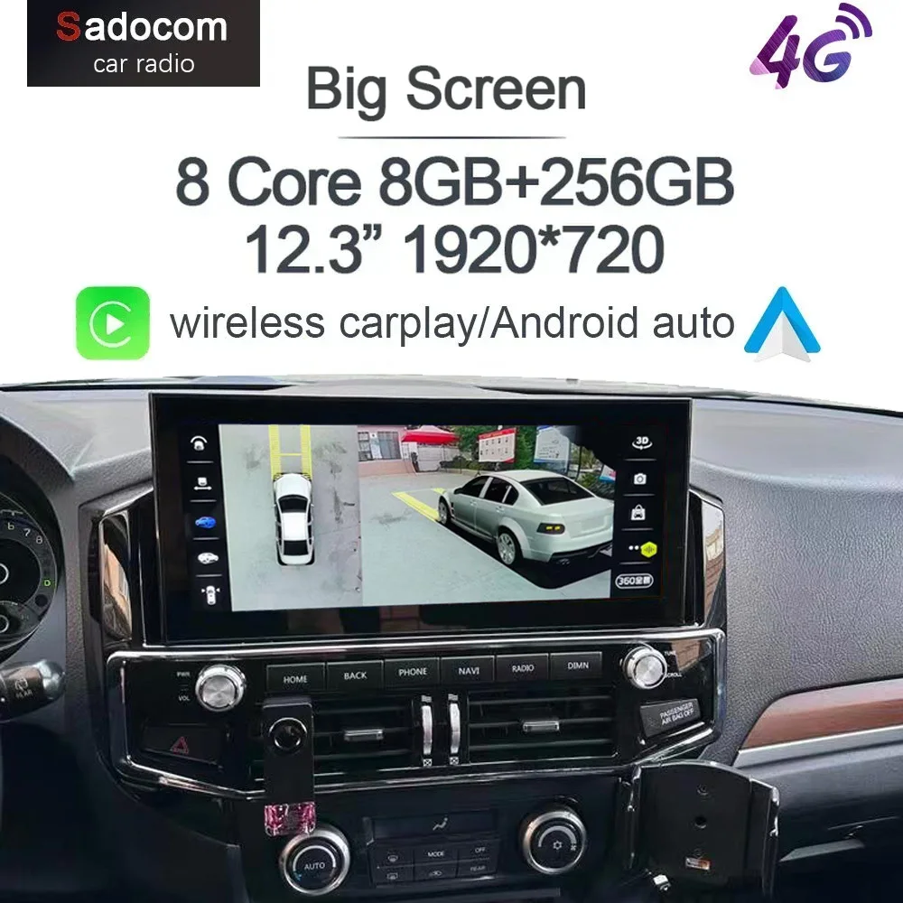 1920*720 QLED Carplay 8G+256G Android 14.0 Car DVD Player GPS WIFI Stereo Radio For Mitsubishi Pajero Shogun Montero 2006 - 2016