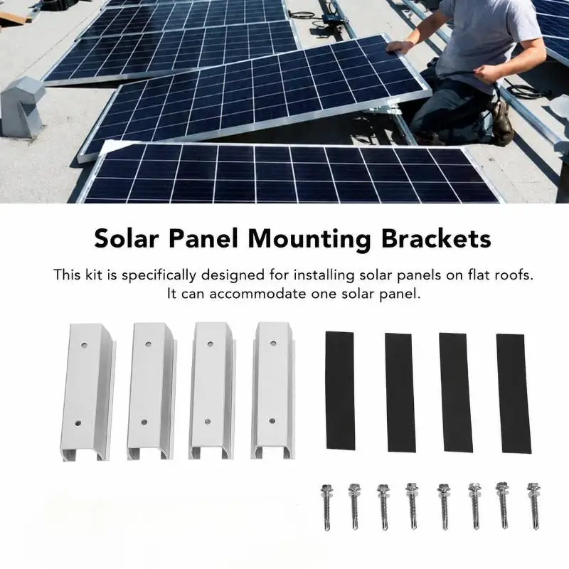 U Shaped Solar Panel Mount Bracket Rail Kit UV Resistant Durable for RV Van Camper Roof Off Grid Solar Energy System