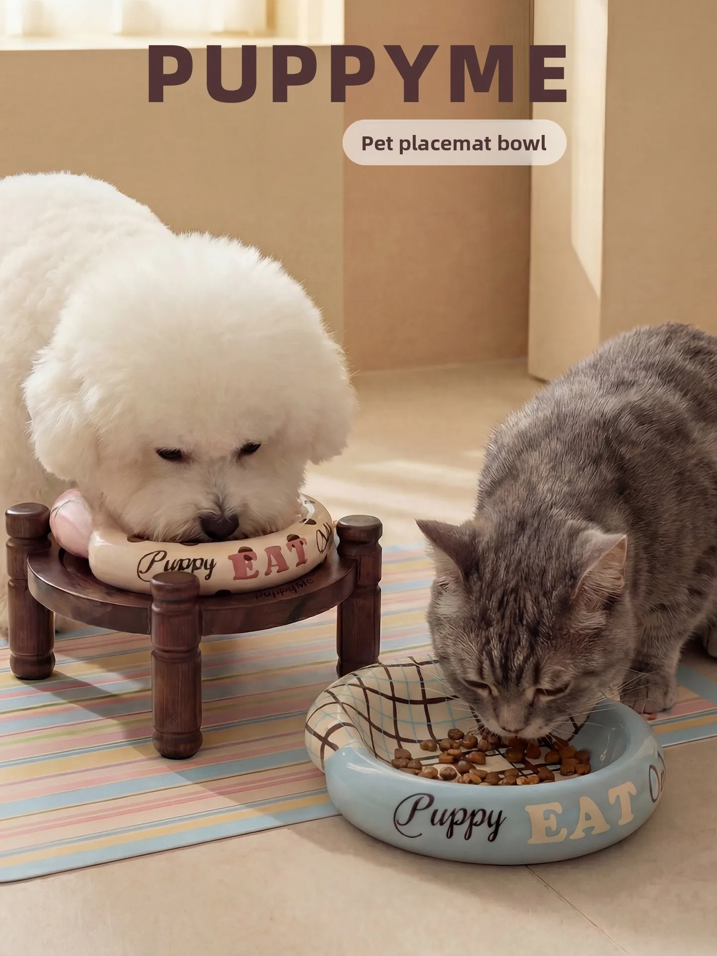 

Керамическая миска PuppyMe для домашних животных: глубокая, противоскользящая, с теплоизоляцией, для корма, с поддержкой шеи, легкая, с подставкой для еды