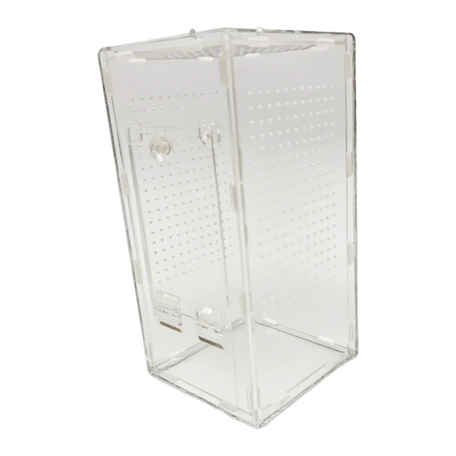 Clear Acrylic Mantises Cage Professional Terrarium Container Vertical Habitat Hatching Case for Small Spiders Reptiles