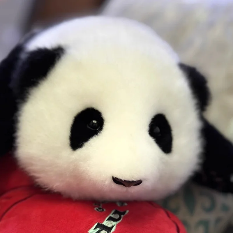 Panda Factory Official  Huahua/Fubao/Hehua Simulation Doll Large  Kawaii Plush Doll Sheepskin Plush toy  Valentine'S Day gift