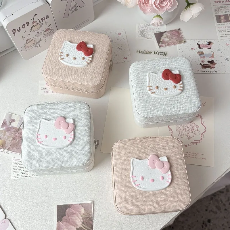 Hello Kitty Jewelry Box Earrings Earring Portable Ring Cute Storage Box Necklace Travel Mini Jewelry. view 5