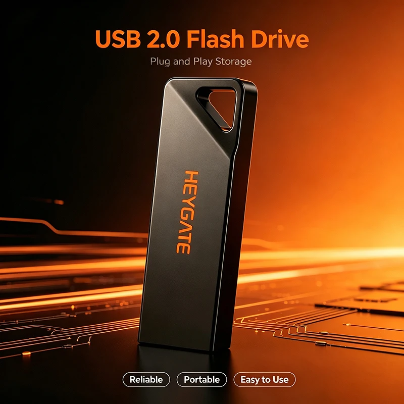 HEYGATE USB 2.0 Flash Drive Metal Pendrive 8GB 16GB 32GB 64GB 128GB Draagbare Memory Stick U Disk Plug and Play voor Laptop en Desktop