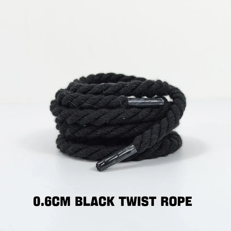 Neue runde Schnürsenkel, 0,6 cm dick, Baumwoll-Schnürsenkel, gedrehte Schnürsenkel, geeignet für Sneaker, Stiefel und andere Schuhe, 1 Paar. – Detail 10