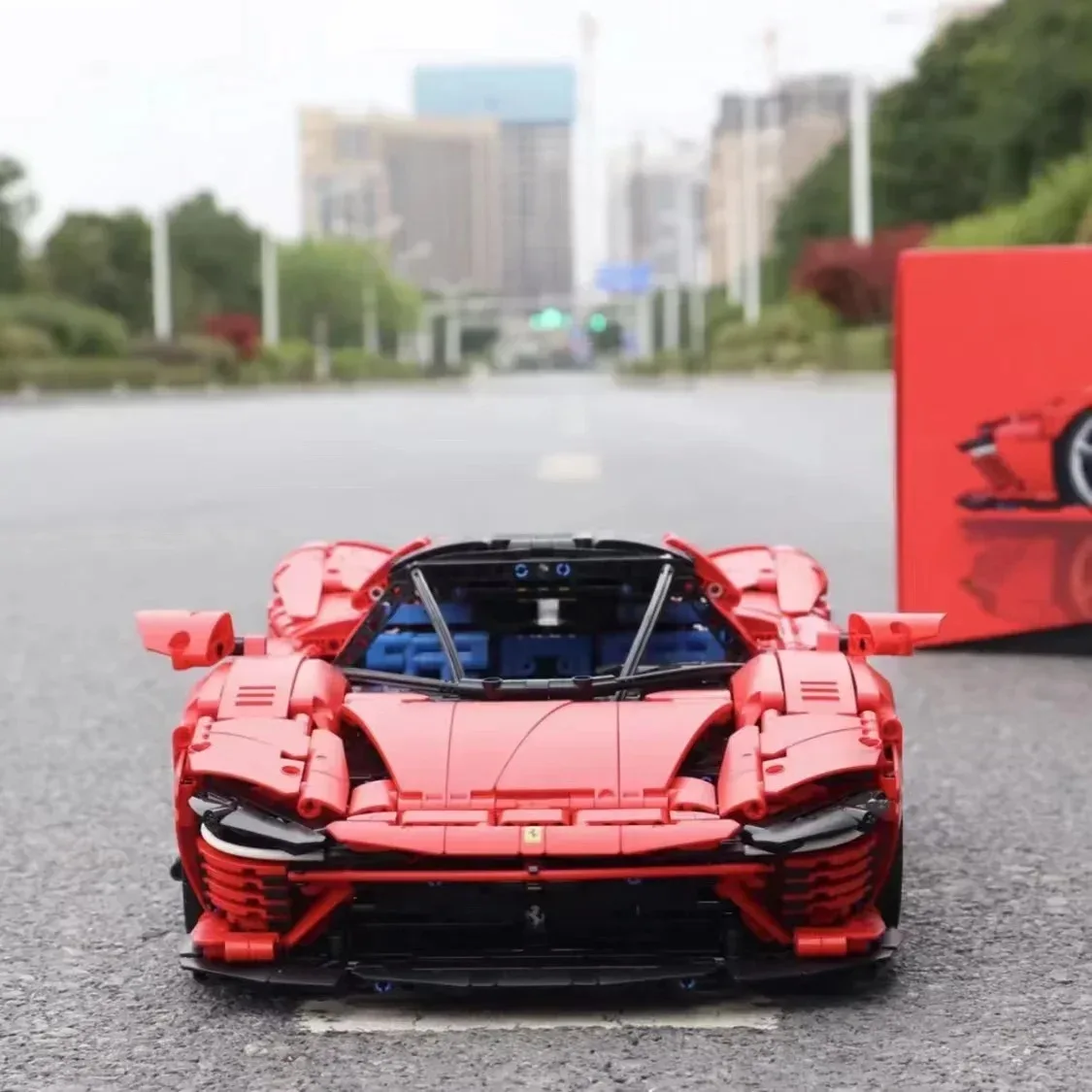 Red Sports Car Model  Building Blocks Sets Compatible with Legoed Particles Suitable for Christmas Gifts 3778pcs