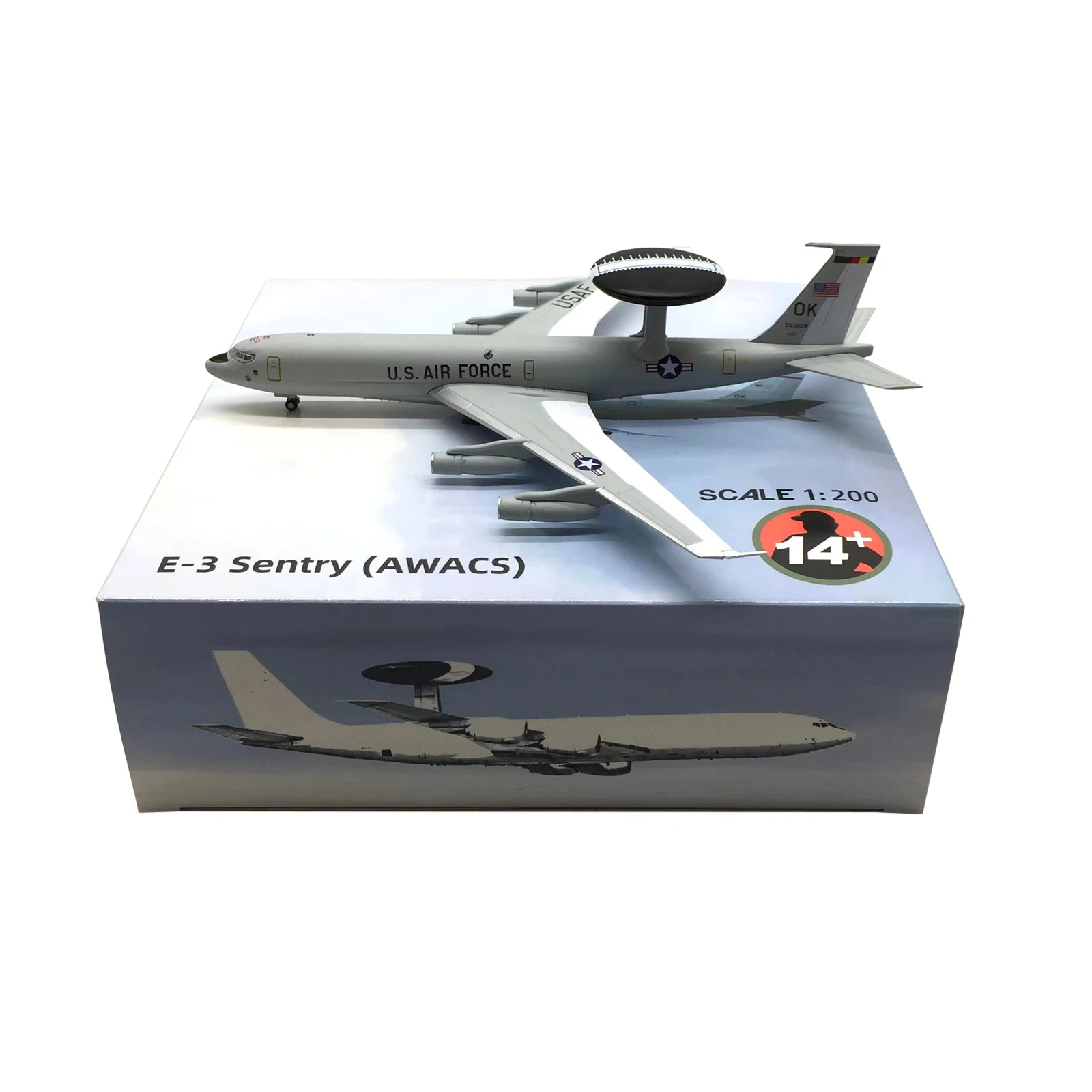 

US E-3 E3 Sentry AWACS Early Warning 1/200 Scale Diecast Aircraft Alloy Model Airplane Plane Adult Children Kids Collect Display