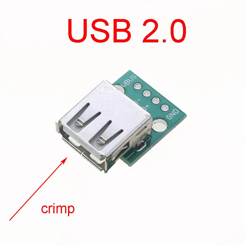 Cltgxdd 미니 USB-DIP PCB 컨버터 어댑터, 수 암 2.54mm 커넥터, B 타입-C USB 2.0 3.0 컨버터, 2 피스