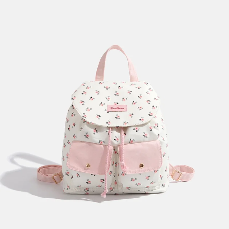 Designer Damen High-End vielseitiger praktischer Rucksack mit Blumenmustern Leinwand Rucksack mit großer Kapazität Studenten rucksack