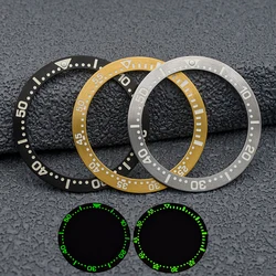 Mod 38*31.5mm C3 Green Luminous Flat Stainless Steel SPB Bezel Insert Ring Fits for SPB Men Diving Watch Case Replace Part