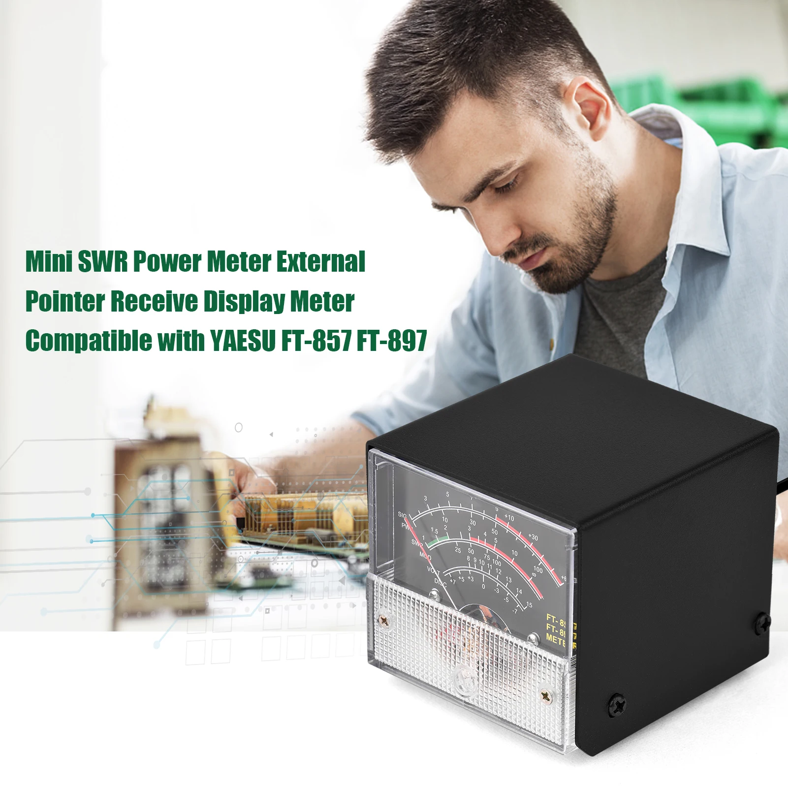 عداد الطاقة SWR مقياس رقمي مصغر خارجي مؤشر Wattmeter جهاز قياس العرض متوافق مع YAESU FT-857 FT-897