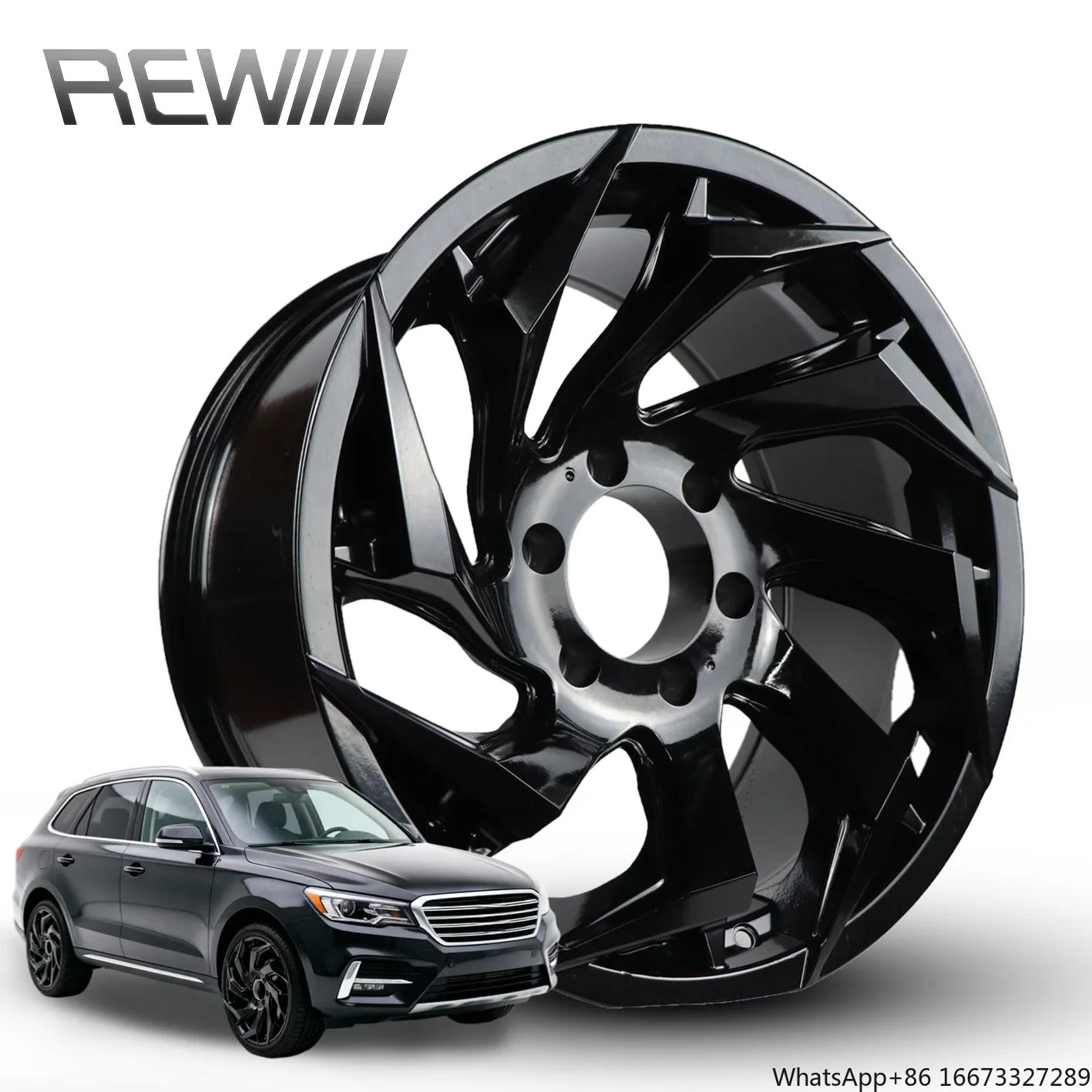 Alloy Wheels 17-20 Inch 6x139.7, Gloss Black Blade Split 10 Spoke Rims for Offroad Vehicles, Sharp Angular Sport Wheel