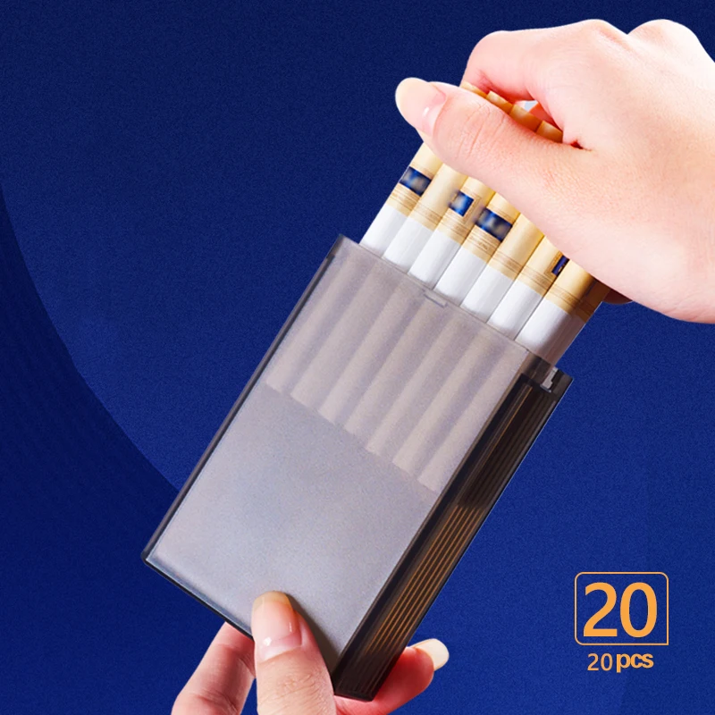 Portable Waterproof Cigarette Case Transparent Plastic Cigarette Boxes 20PCS Capacity Cigarette Tobacco Holder Smoking Tools Men